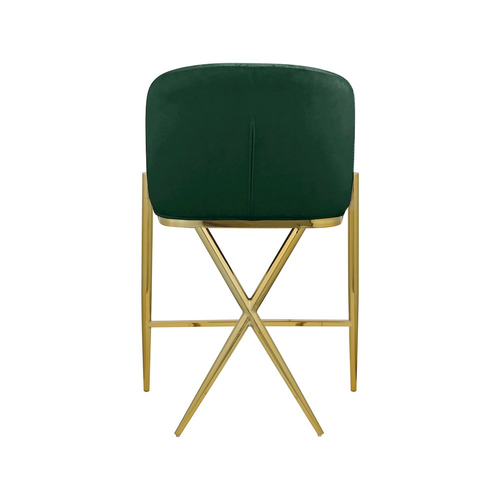 Xavier Green Velvet Counter Stool