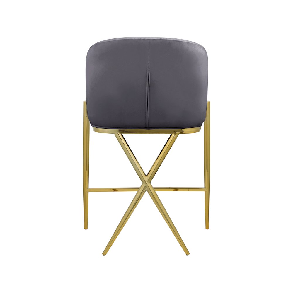 Xavier Grey Velvet Counter Stool