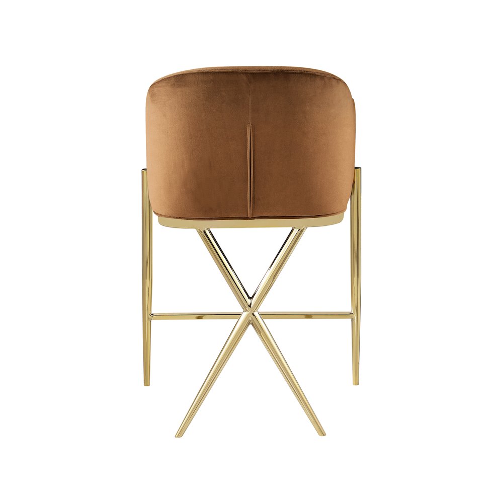 Xavier Saddle Velvet Counter Stool