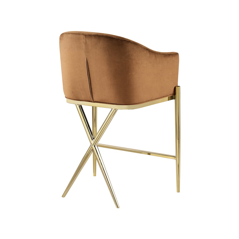 Xavier Saddle Velvet Counter Stool