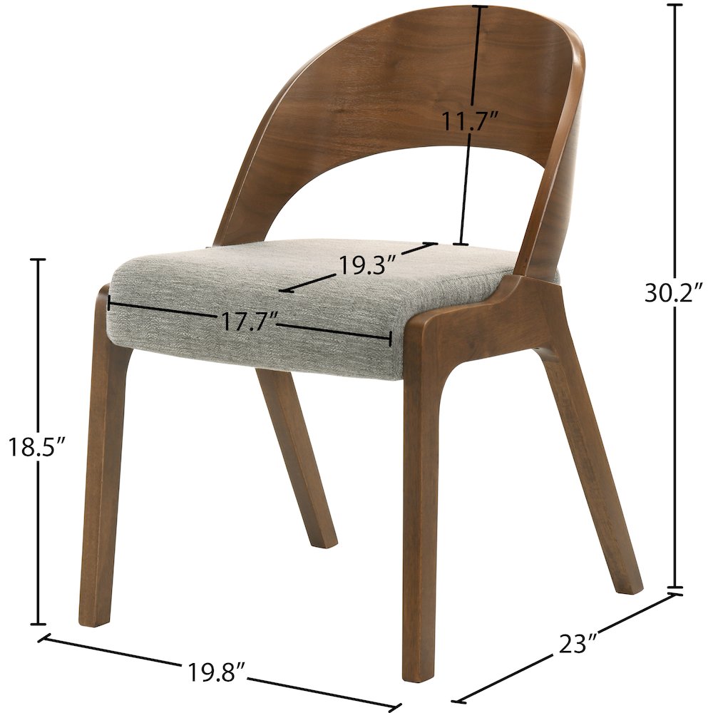Woodson Grey Linen Textured Fabric Dining Chair, Set of 2