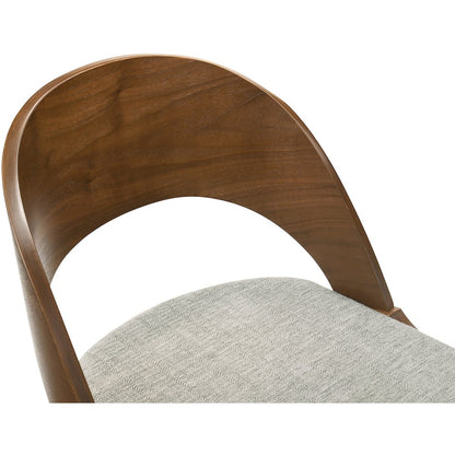 Woodson Grey Linen Textured Fabric Dining Chair, Set of 2