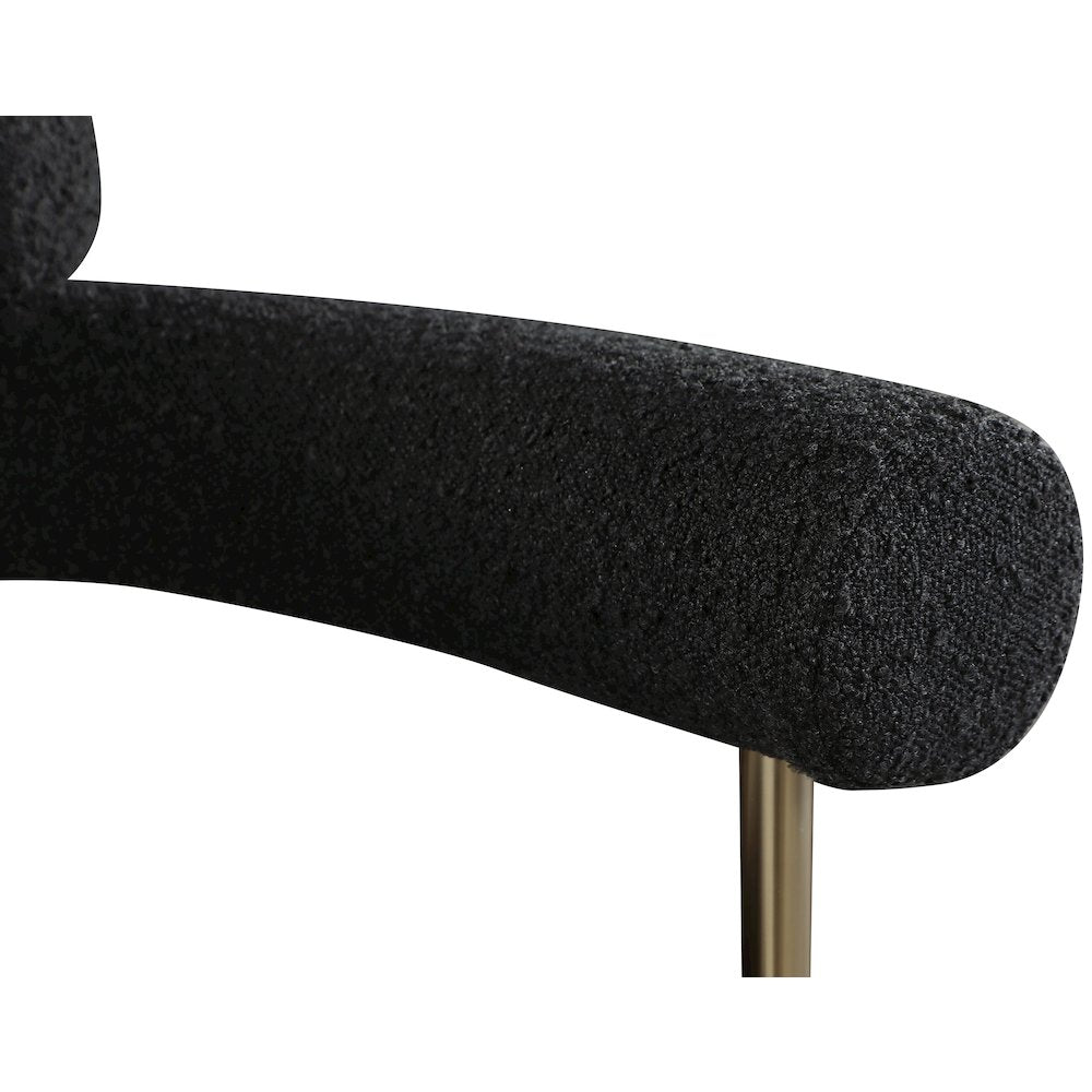 Blake Black Vegan Leather / Boucle Fabric Dining Chair, Set of 2