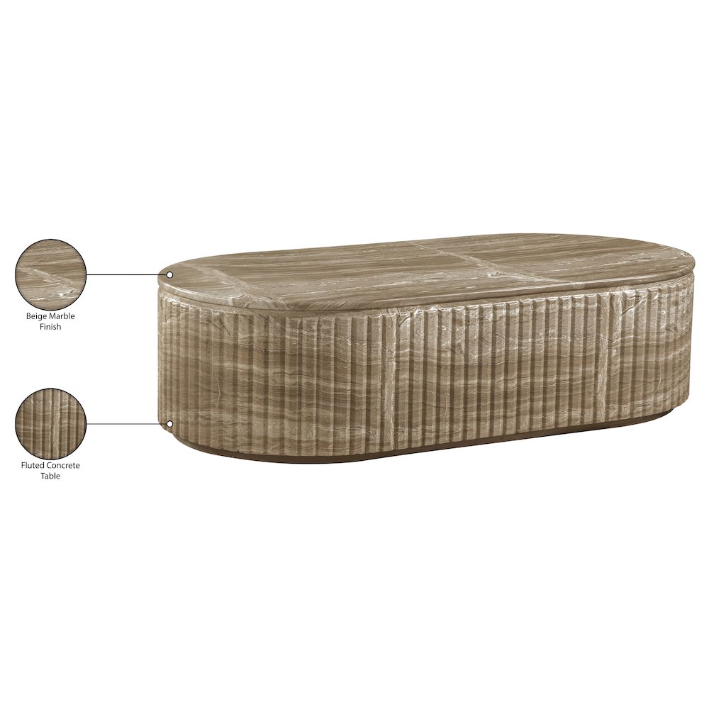 Catania Beige Concrete Indoor/Outdoor Coffee Table