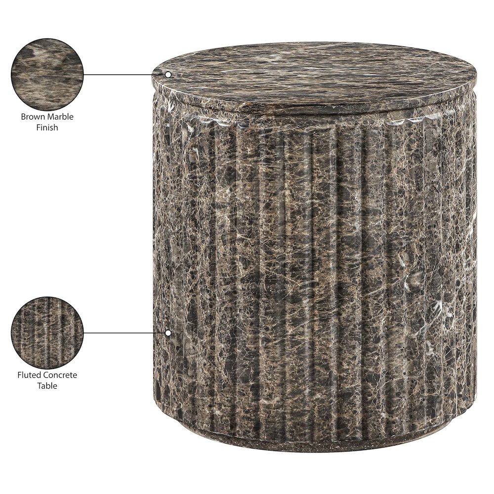 Catania Brown Concrete Indoor/Outdoor End Table
