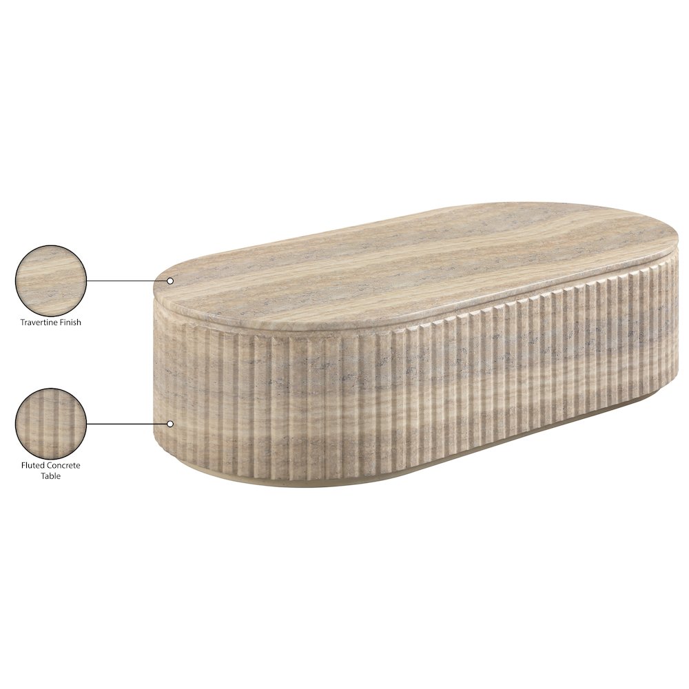 Catania Travertine Concrete Indoor/Outdoor Coffee Table