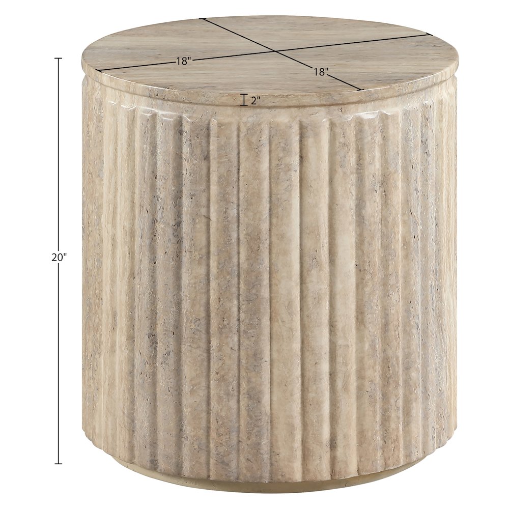 Catania Travertine Concrete Indoor/Outdoor End Table