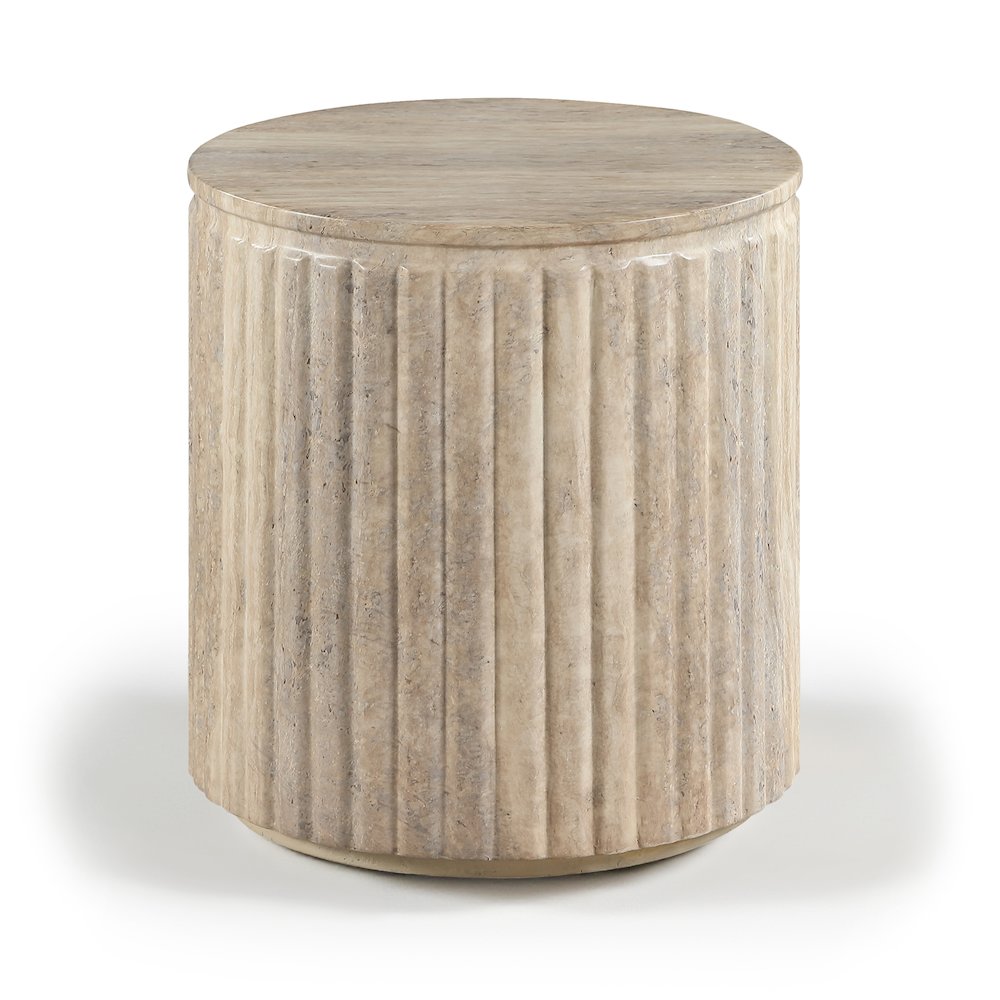 Catania Travertine Concrete Indoor/Outdoor End Table