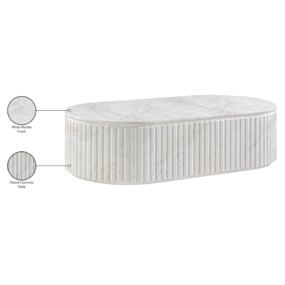 Catania White Concrete Indoor/Outdoor Coffee Table