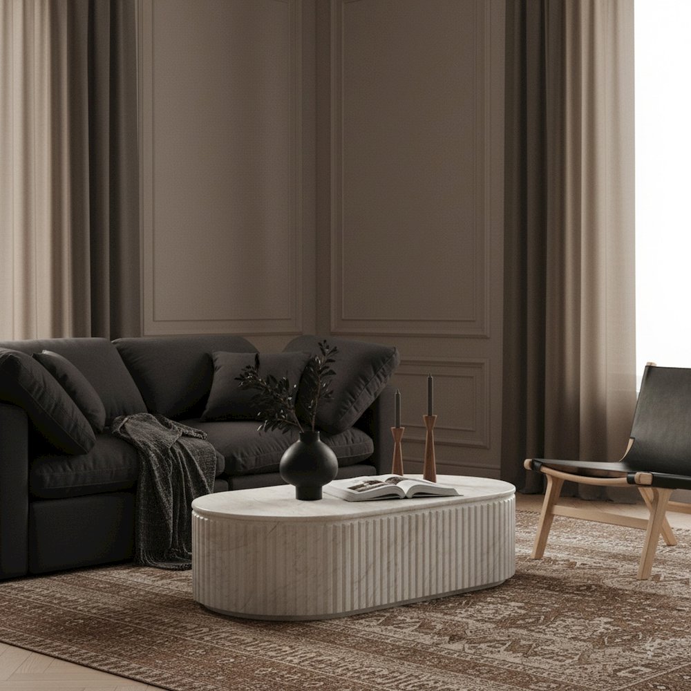Catania White Concrete Indoor/Outdoor Coffee Table