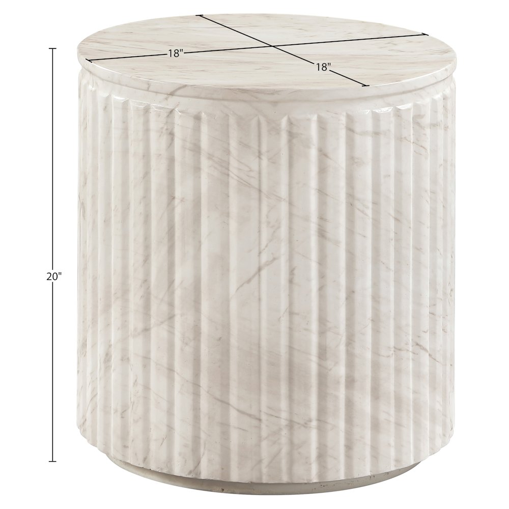 Catania White Concrete Indoor/Outdoor End Table