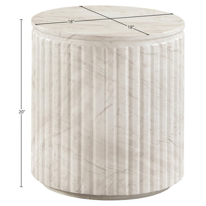 Catania White Concrete Indoor/Outdoor End Table