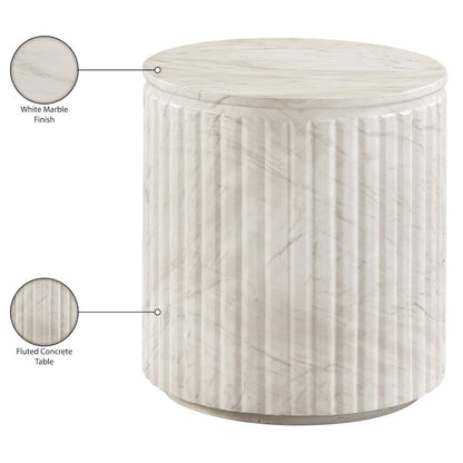 Catania White Concrete Indoor/Outdoor End Table