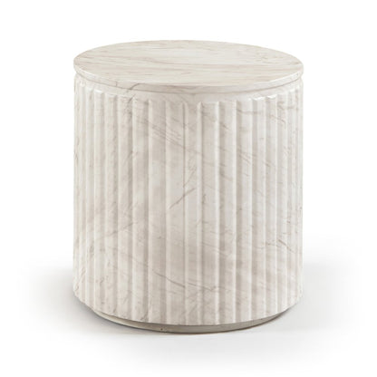 Catania White Concrete Indoor/Outdoor End Table