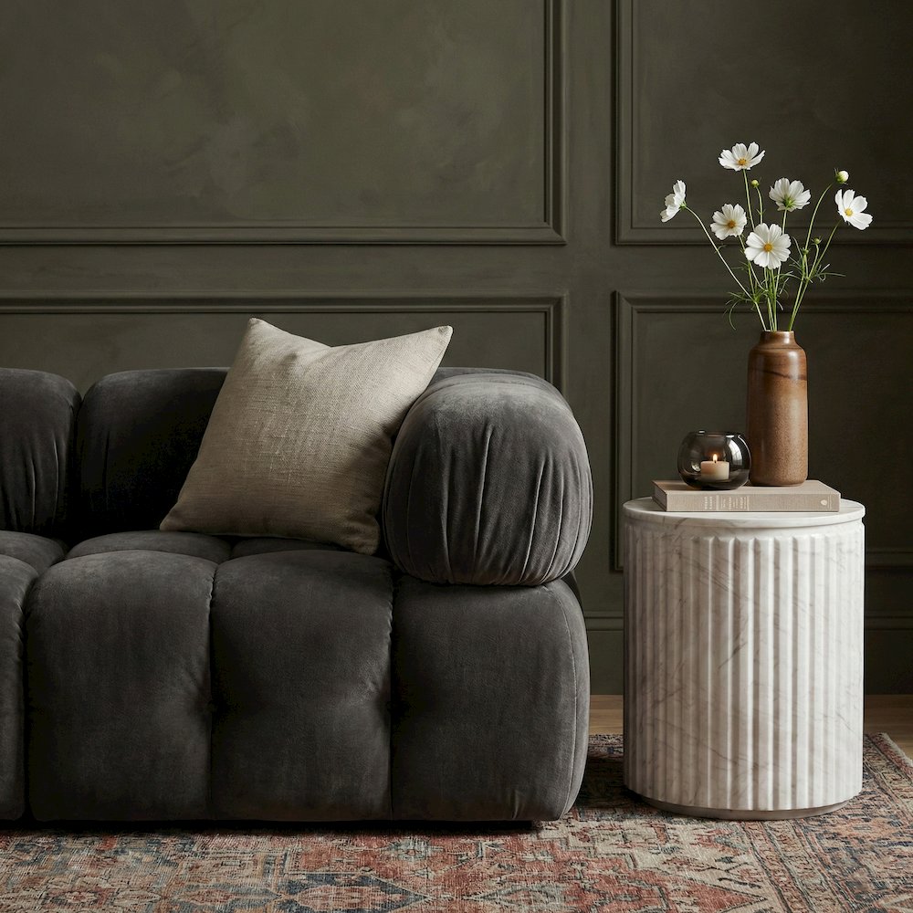 Catania White Concrete Indoor/Outdoor End Table