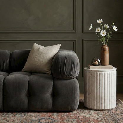 Catania White Concrete Indoor/Outdoor End Table