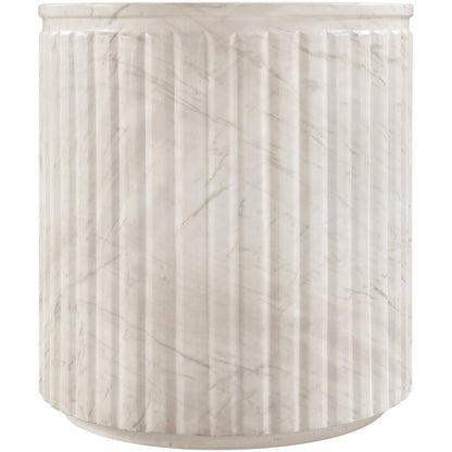 Catania White Concrete Indoor/Outdoor End Table