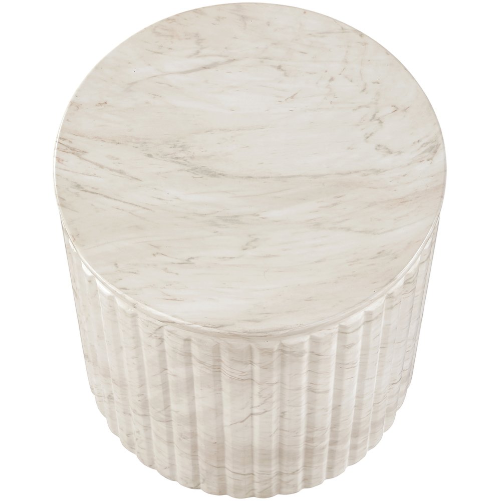Catania White Concrete Indoor/Outdoor End Table
