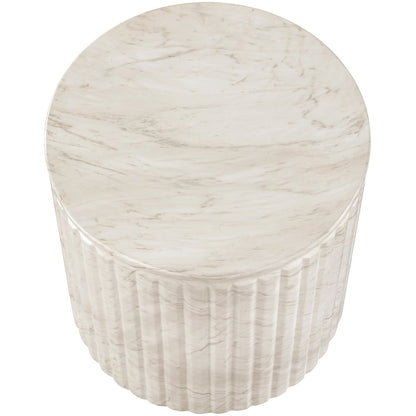 Catania White Concrete Indoor/Outdoor End Table