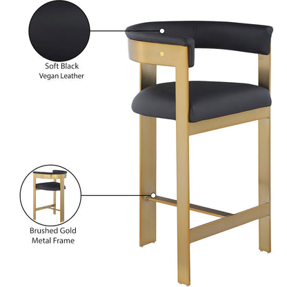 Romeo Black Vegan Leather Counter Stool, Set of 2