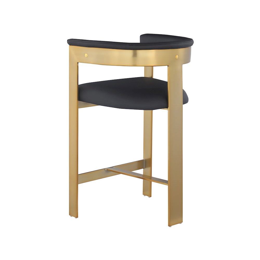 Romeo Black Vegan Leather Counter Stool, Set of 2