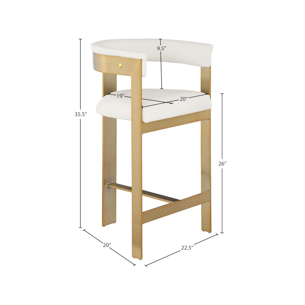 Romeo Cream Vegan Leather Counter Stool, Set of 2
