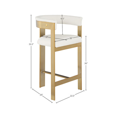 Romeo Cream Vegan Leather Counter Stool, Set of 2