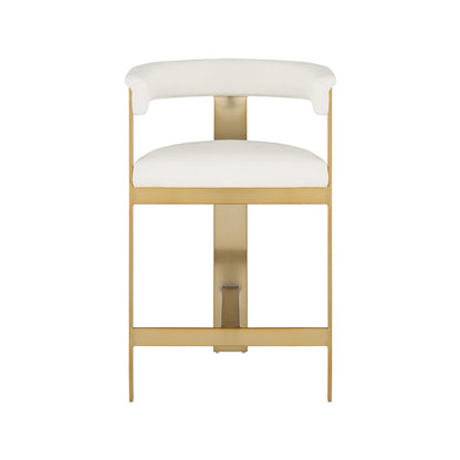 Romeo Cream Vegan Leather Counter Stool, Set of 2