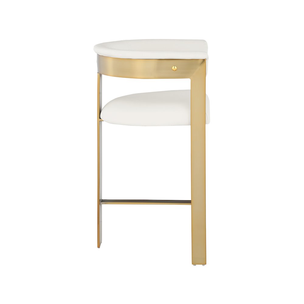 Romeo Cream Vegan Leather Counter Stool, Set of 2