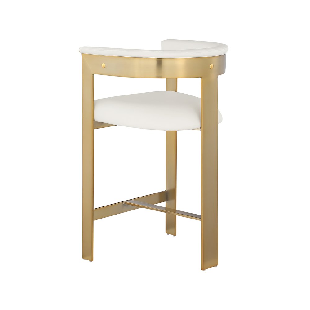Romeo Cream Vegan Leather Counter Stool, Set of 2