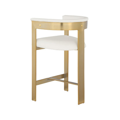 Romeo Cream Vegan Leather Counter Stool, Set of 2