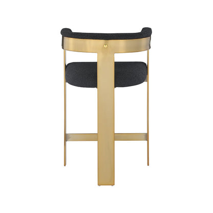 Romeo Black Boucle Fabric Counter Stool, Set of 2