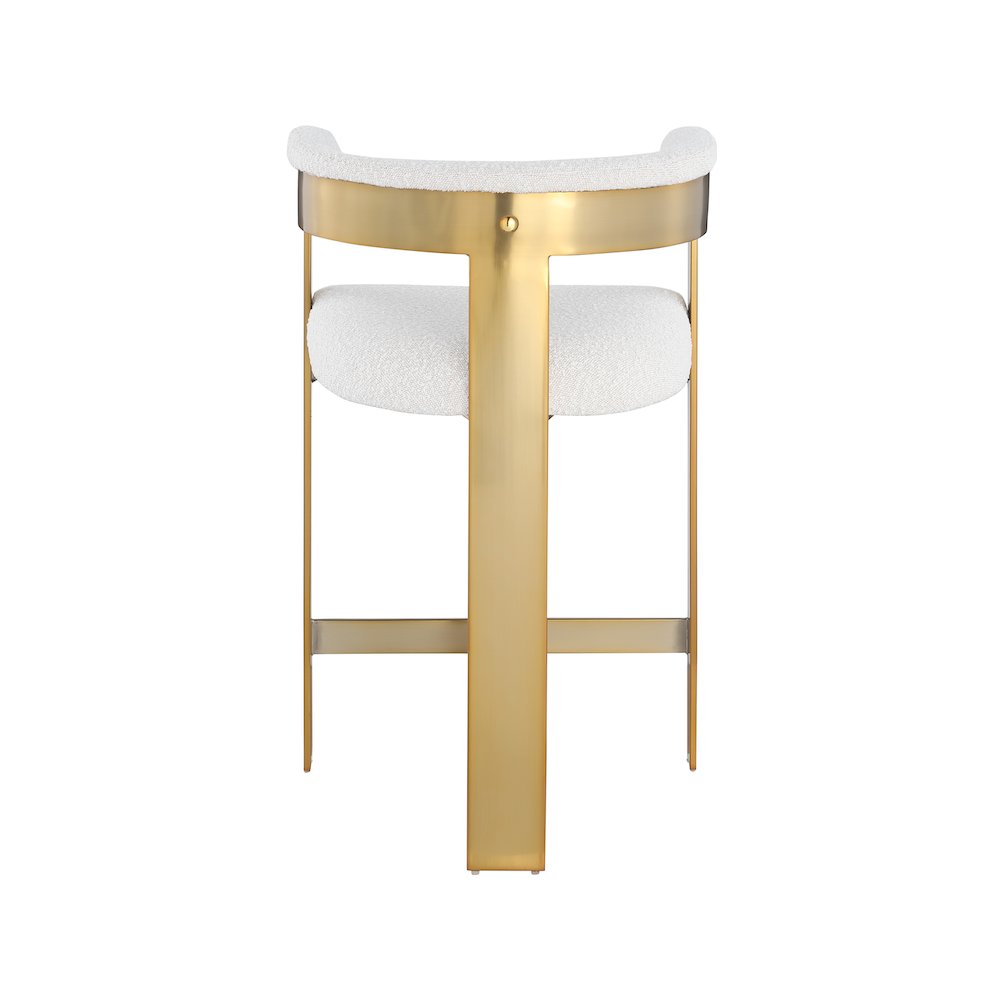 Romeo Cream Boucle Fabric Counter Stool, Set of 2