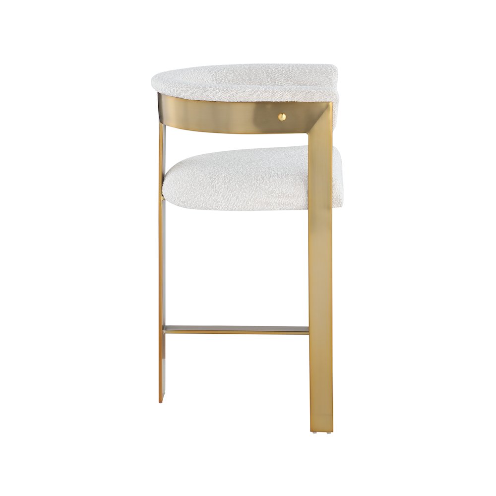 Romeo Cream Boucle Fabric Counter Stool, Set of 2