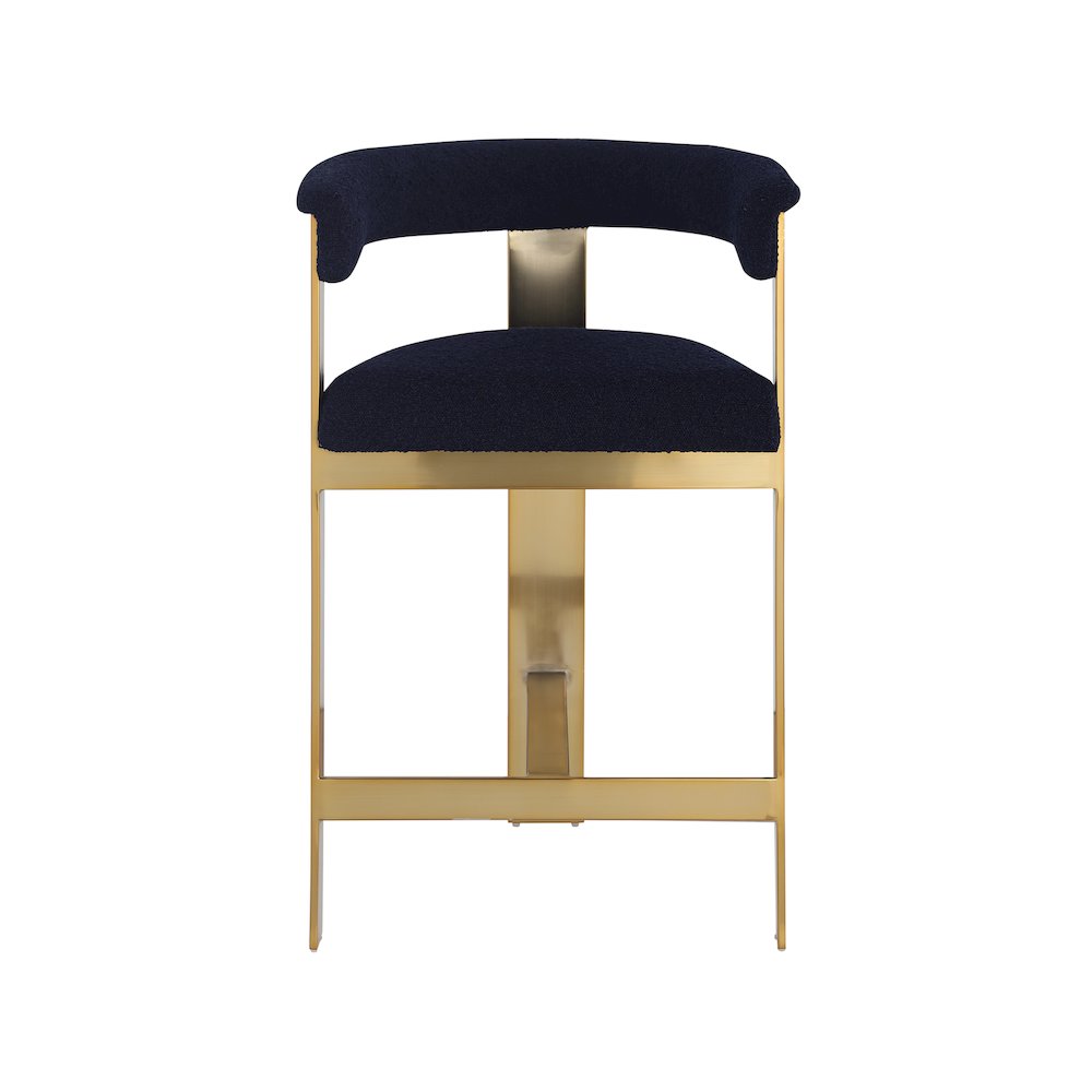 Romeo Navy Boucle Fabric Counter Stool, Set of 2