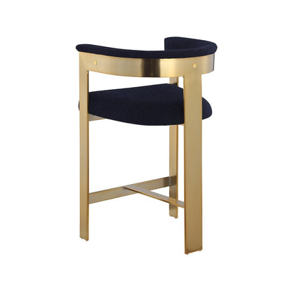 Romeo Navy Boucle Fabric Counter Stool, Set of 2