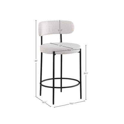Beacon Cream Boucle Fabric Stool, Set of 2
