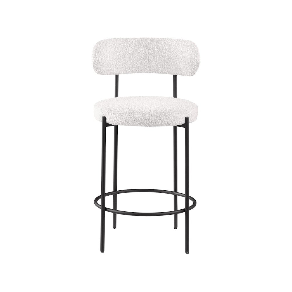Beacon Cream Boucle Fabric Stool, Set of 2