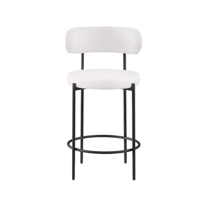 Beacon Cream Vegan Leather Seat Stool, Set of 2