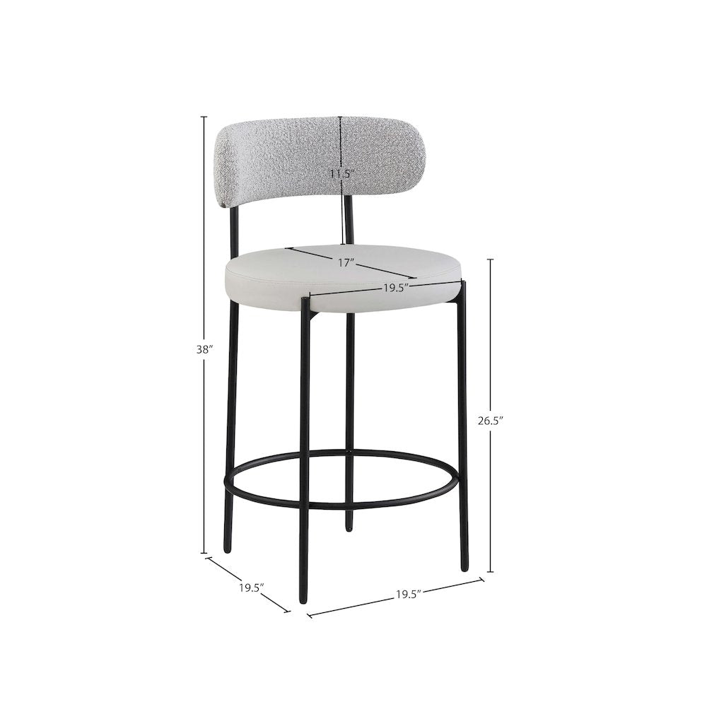 Beacon Taupe Vegan Leather Seat Stool, Set of 2