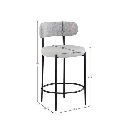 Beacon Taupe Vegan Leather Seat Stool, Set of 2