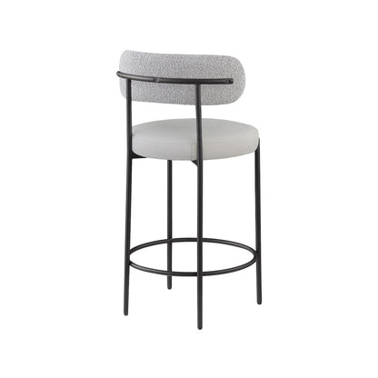 Beacon Taupe Vegan Leather Seat Stool, Set of 2