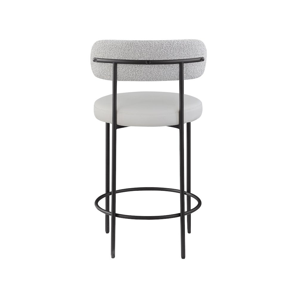 Beacon Taupe Vegan Leather Seat Stool, Set of 2