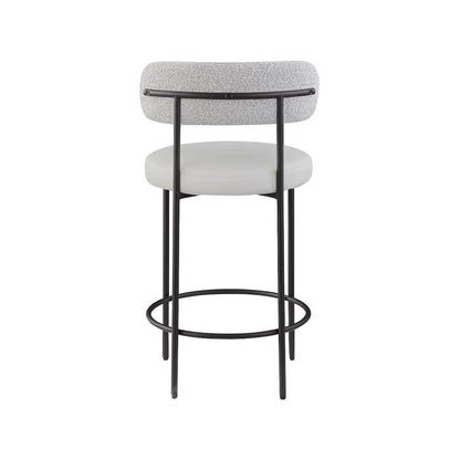 Beacon Taupe Vegan Leather Seat Stool, Set of 2