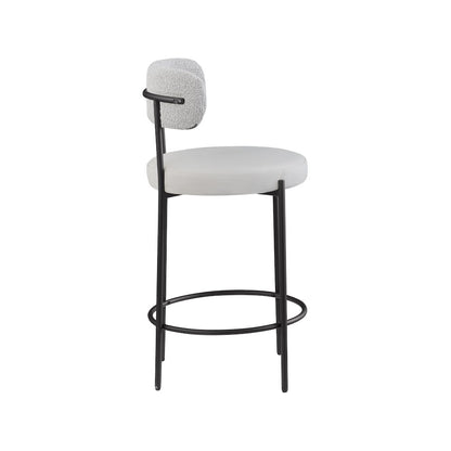 Beacon Taupe Vegan Leather Seat Stool, Set of 2