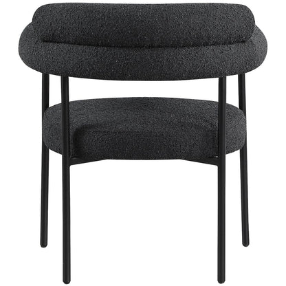 Blake Black Boucle Fabric Dining Chair, Set of 2