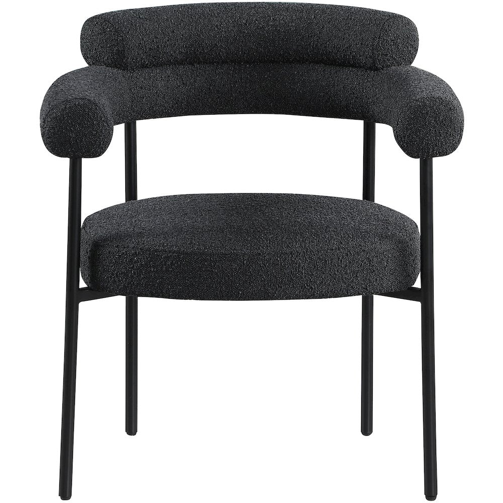 Blake Black Boucle Fabric Dining Chair, Set of 2