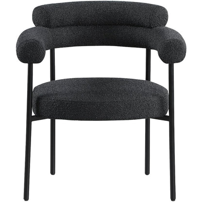 Blake Black Boucle Fabric Dining Chair, Set of 2