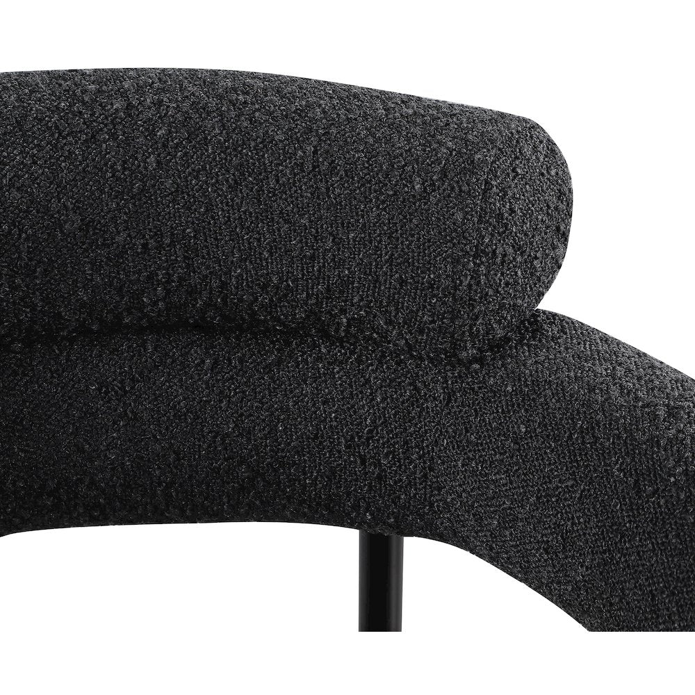Blake Black Boucle Fabric Dining Chair, Set of 2