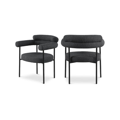 Blake Black Boucle Fabric Dining Chair, Set of 2